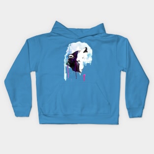 Paint Spatter Galaxy Wolf Kids Hoodie